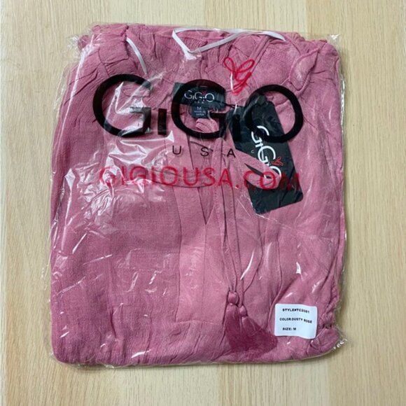 Gigio | Apple Blossom Ruffle Tiered Dress New Medium Dusty Rose Bohemian Spring - Picture 7 of 8